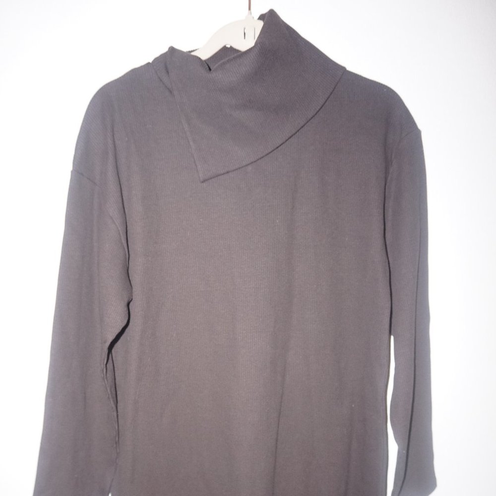 NEW Zara Asymmetrical Collar Long Sleeve Sweater Dress NWT - Picture 6 of 11